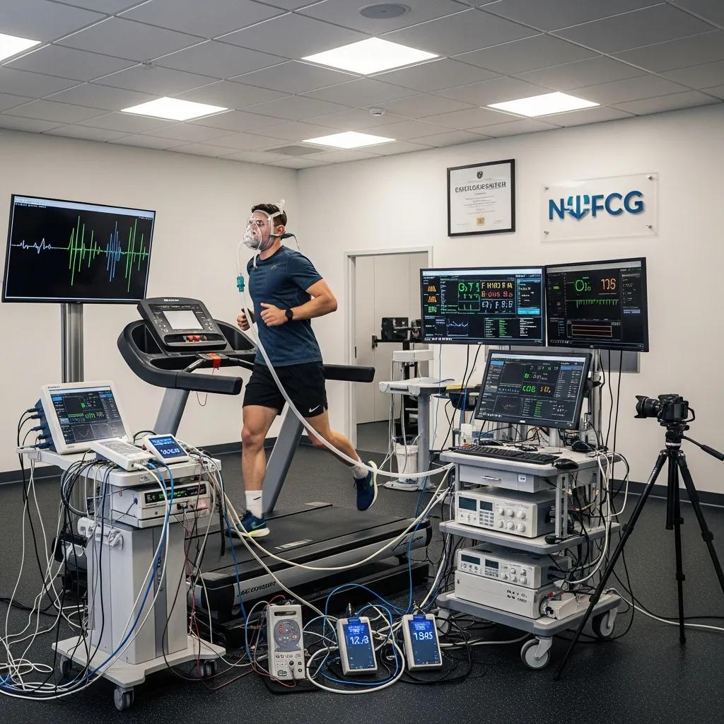 VO2 max assessment being conducted in a sports performance lab