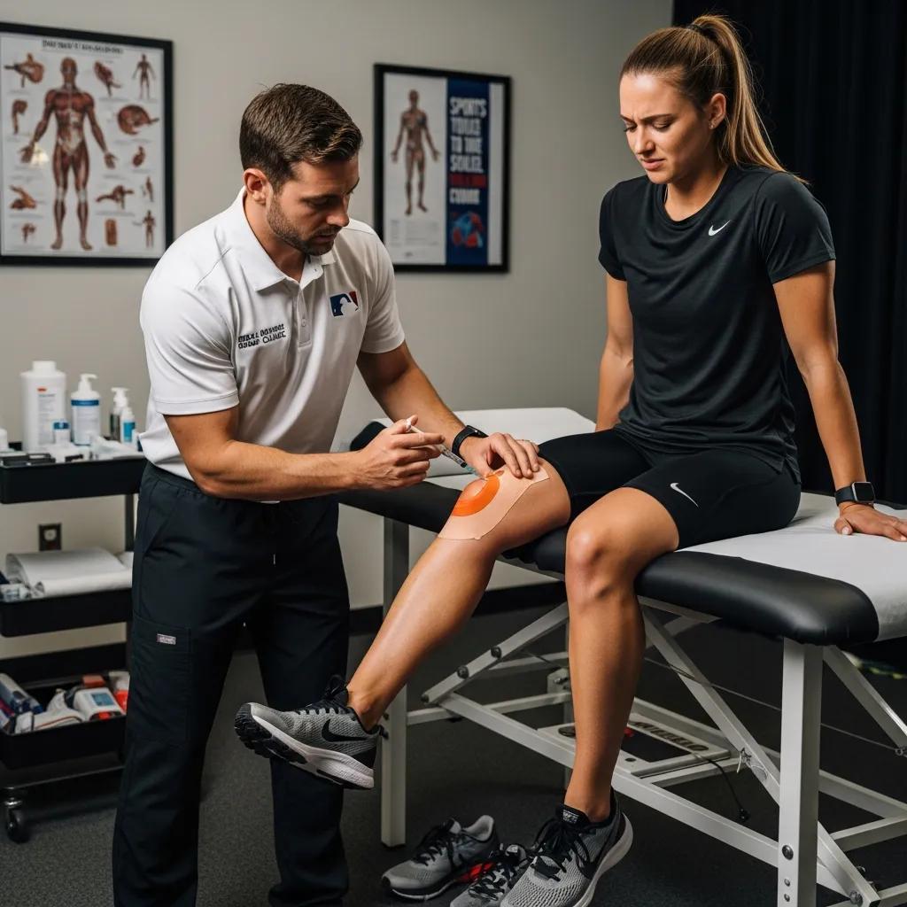 Athlete being assessed and treated for a sports injury at RRMG