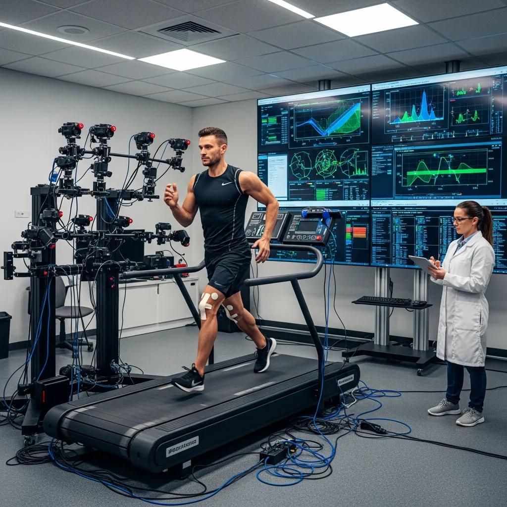 Athlete in a sports‑science lab undergoing performance assessment