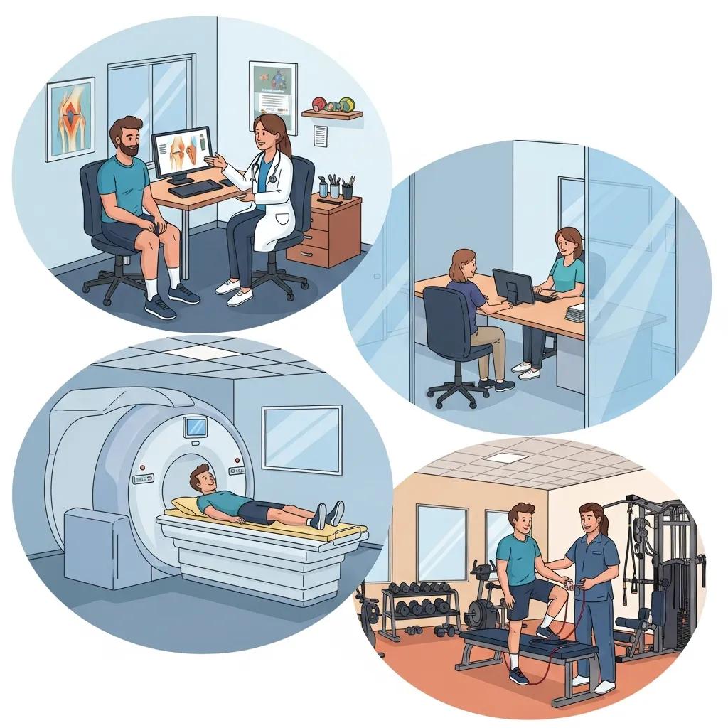 Graphic showing the patient journey from diagnosis to rehabilitation at RRMG