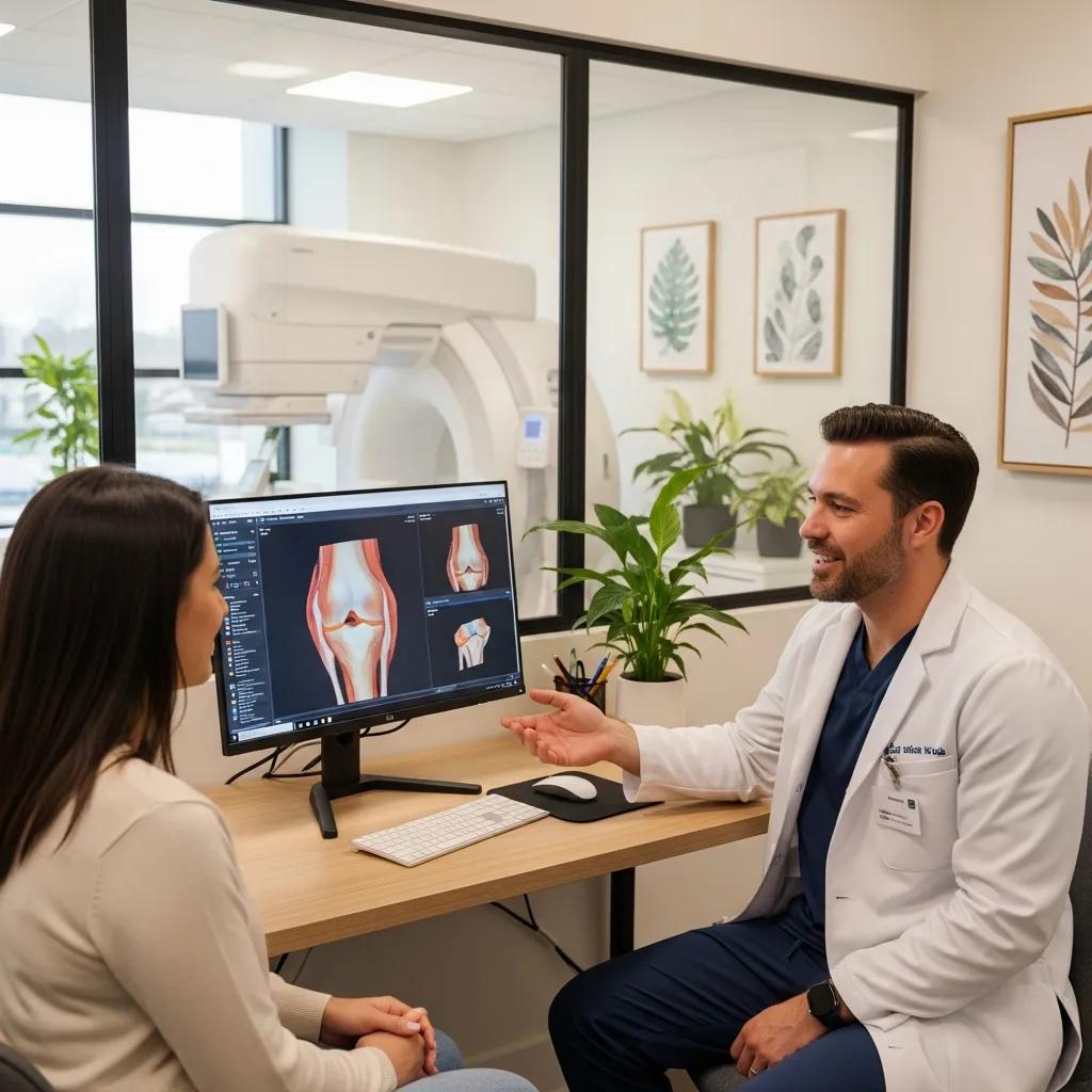 Patient consultation at RRMG where the clinician discusses diagnosis and treatment options