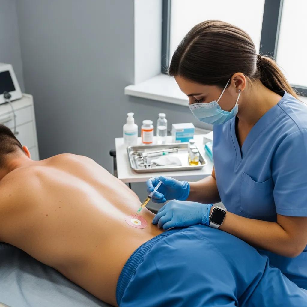 Athlete receiving PRP therapy as part of sports injury recovery